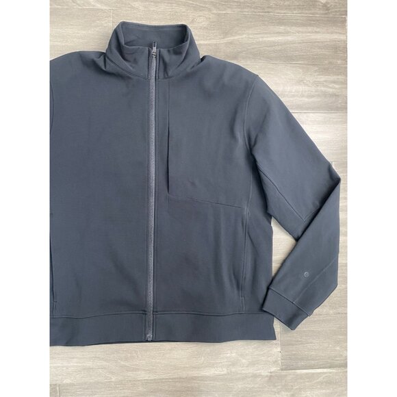 Lululemon Mens Sojourn Track Bomber Jacket Full Zip Black Warpstreme Size 2xl - Picture 7 of 10